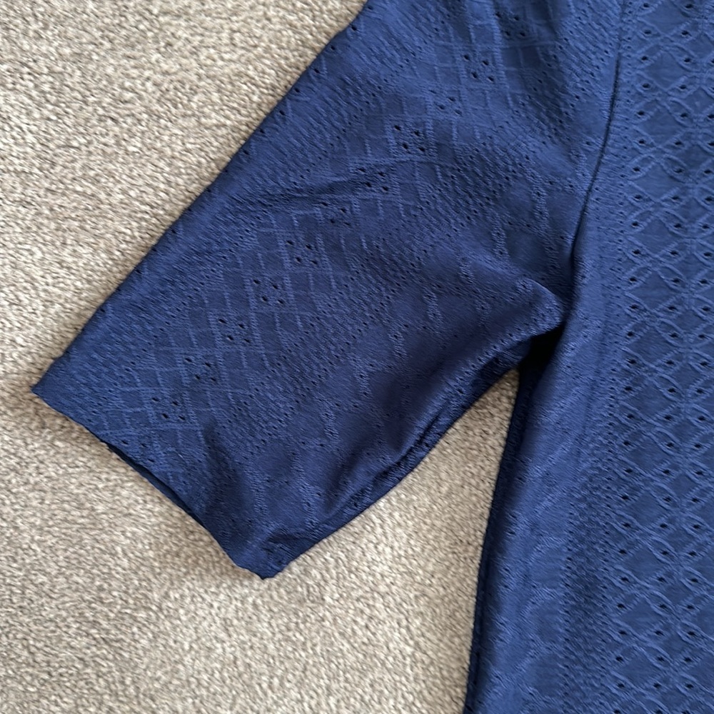 Apt 9 navy blue scoop neck pull over dressy blouse - Picture 7 of 9